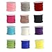 Bingcute 12 Rolls Assorted Colors 3mm Faux Leather Suede Beading Cords