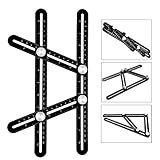 Angleizer Template Tool-Premium Aluminum Alloy Universal Adjustable Multi-Angle Measuring Angle-ize Ruler Ultimate Any Angle Full Metal Tool with Perfect Thickness for DIY Carpenters Craftsmen-Black