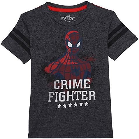 Amazing Spiderman Boys' Plain Regular Fit T-Shirt (SM1FBT1142 A_Anthra Melange_5-6 Years)