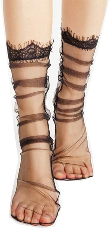 Women's See Through Mesh Loose Socks 