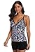 Sociala Women's Floral Crisscross Two Piece Tankini Set Swimsuit Bathing Suit