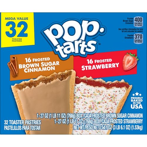 POP-TARTS TOASTER PASTRIES, BREAKFAST FOODS, KIDS SNACKS, VARIETY PACK, 54.1OZ BOX (32 COUNT)
