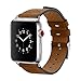 BMBMPT Sport Loop Band 38mm 42mm Genuine Leather iWatch Band Replacement Strap with Stainless Metal Clasp for iWatch Series 3 Series 2 Series 1 (Brown, 42 mm)