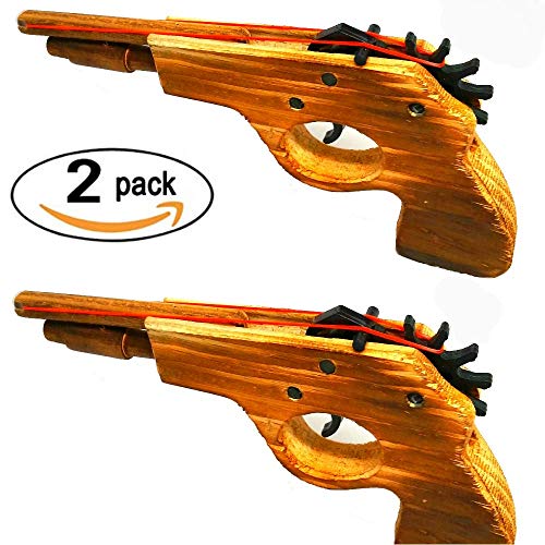 Adventure Awaits! - 2-Pack Rubber Band Gun - Quality Wood & Handmade - Easy Load - 8 Rubber Bands pe - //coolthings.us