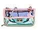 MILATA Bright Color Women's Transparent Cross Body Bag Summer Jelly PVC Clutch Purse Beach Bag (pink)