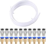 QitinDasen 5M 3D Printer PTFE Tube w/ 20 PC4 Pneumatic Connectors M6 M10 view 1