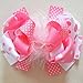 5 Inch Large Boutique Bows Clips for Girls Pigtail Grosgrain Feather Hairbows