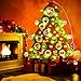Felt Christmas Tree,Outgeek DIY Xmas Advent Calendar Tree 32PCS Wall Hanging Handmade Decoration Double Stitched Detachable Ornaments for kids New Year Door Wall Hanging Xmas Decoration (50 lights)
