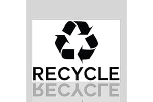 Ignixia Recycle Symbol Sticker Decal to Organize Trash cans/Garbage containers, Recycle Sign Decal Plotter Cut Vinyl Outdoor Recycle Containers (Black, 10 X 7) Inches Large Black (Pack of 01)