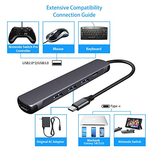 image for RREAKA Switch TV Dock,Portable Charging Stand for Nintendo Switch,Comp