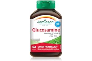 Jamieson Glucosamine 500 mg, Provides Joint Pain Relief, Osteoarthritis Support, and Cartilage Deterioration Protection. Non-