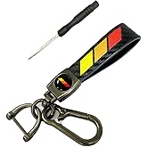 AJLOTMO Leather Key Chain Suit for Toyota Car Key Fob Key Chain Keychain Compatible with Toyota Camry Highlander Corolla Sequoia Tundra Tacoma 4Runner Trucks (Black)