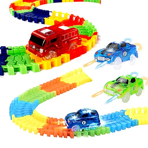 4 Pack Replacement Track Cars Light Up Toy Cars, 5 LED Flashing Lights Compatible with Most Tracks - Thumbnail 2
