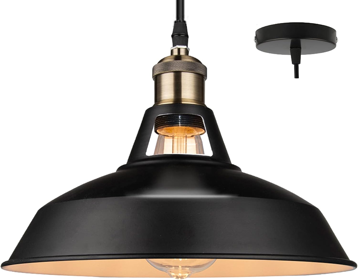 B2ocled Industrial Barn Pendant Light Vintage Style 1 Light E26/E27 Based Lamp Shade for Kitchen, Bedroom, Dining Room, Living Room, Porch - - 