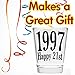 Shot Glass - Happy 21st Birthday Gift - Celebrate Turning Twenty One (1997) - Makes a Great Gift Under $15!