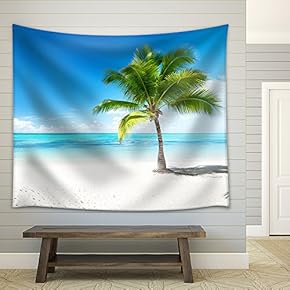 Palm and Beach - Fabric Wall Tapestry Home Decor - 51x60 inches