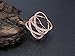 SOMEN TUNGSTEN Double X Criss Cross Ring Sterling Silver Rose Gold Pave CZ Wedding Band