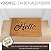 MPLUS Pure Coco Coir Doormat with Heavy-Duty PVC Backing - Hello - Perfect Color/Sizing for Outdoor/Indoor uses. Pile Height: 15mm - Size: 18