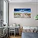 YuanKanJu Wall Decor for Bedroom Beach Blue sea Waves Footprints Ocean Art Large Modern Artwork Canvas Wall Art Prints Contemporary Pictures Framed Ready to Hang for Home Decoration