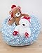 PEKET Stuffed Animal Storage Bean Bag Chair - Premium Seat - Easy Solution for Extra Toys/Blankets/Covers/Towels/Clothes (Blue)