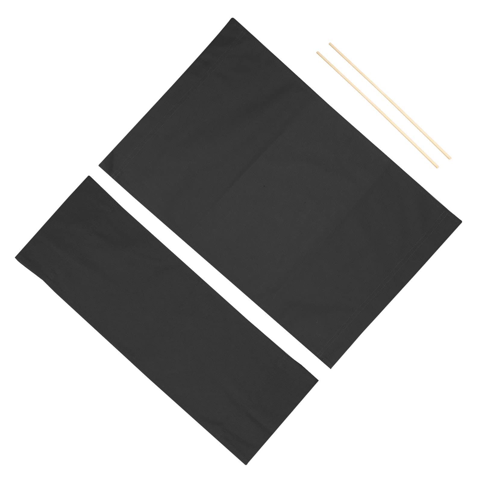 PATIKIL Director Chair Accessories Set, Makeup Artist Chair Canvas Replacement Kit with 2 Round Sticks, Black