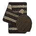 Bath Frieze Deliso Stripe Shag 3-Piece Bath Set, Chocolate