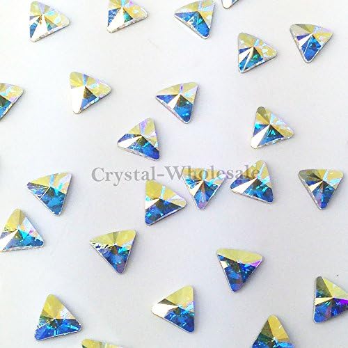 CRYSTAL AB (001 AB) Swarovski 2716 Triangle - 5mm Flatbacks No-Hotfix Rhinestones 12 pcs from Mychobos (Crystal-Wholesale)