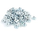 50 Pcs 4 Prongs Zinc Plated T-Nut Tee Nut Fixing M4 x 7.5mm