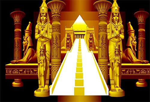 AOFOTO 10x7ft Golden Egyptian Pharaoh Ancient Sphinx Backdrop Abstract Pyramid Stairway Photography Background Egypt Queen Kid Boy Girl Portrait Religion History Culture Photo Studio Props Wallpaper