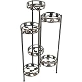 Sunnydaze 6 Tiered Plant Stand - Indoor or Outdoor Plant Holder with Sturdy Metal & Decorative Folding Design - for Garden, Patio, or Inside The Home - 45 Inch Tall