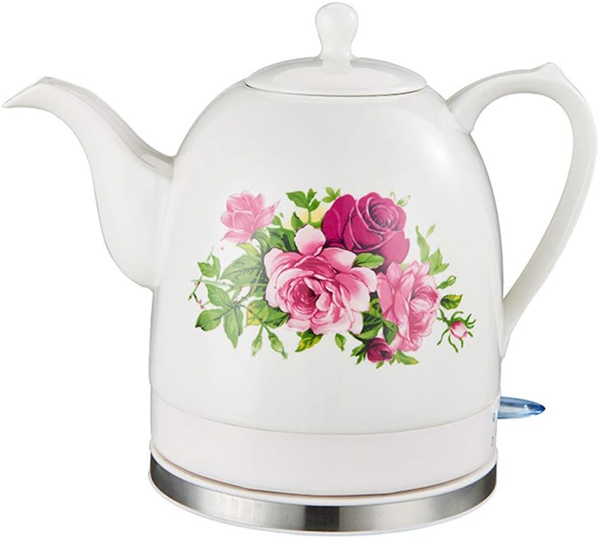 1 Liter Retro Kettle Ceramic Kettle, Unique Design, Attractive Flower Design, Quick Brew Tea, Coffee Soup, Office Home, A