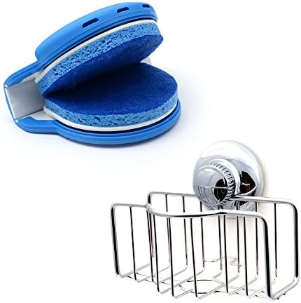 Skrub Knife Cleaner Combo Pack by Kitchenwise | French Blue | Includes Skrub Knife Cleaner &amp; Holder | Safely clean knives, blades, cutlery &amp; utensils.