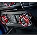 Thenice Aluminum Alloy Car Inner Air Conditioner Audio Volume Switch Knob Ring AC Media Button Cover Trim Bezel for Ford F150 XLT 2016 2017 2018 (Red)
