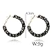TOKO Hoop Earrings Crystal Round Shiny Big Charm Earring Women - White