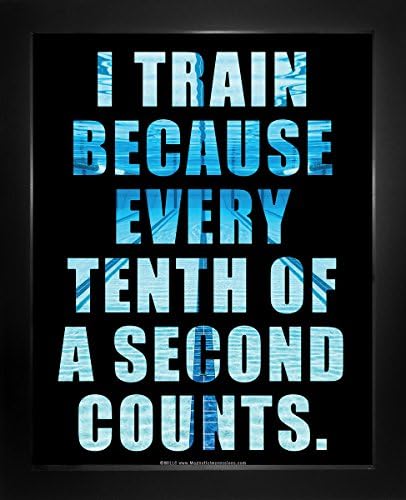 Framed Swimming Tenth of a Second Quote 8โ x 10โ Sport Poster Print