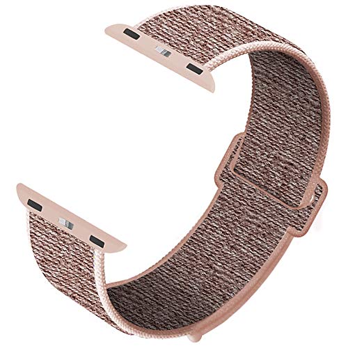 HILIMNY Compatible for Apple Watch Band 38mm 40mm, Sport Band Adjustable Closure Wrist Strap, Replacement Band Compatible for iWatch Series 5 4 3 2 1 (38mm 40mm, Pink Sand)