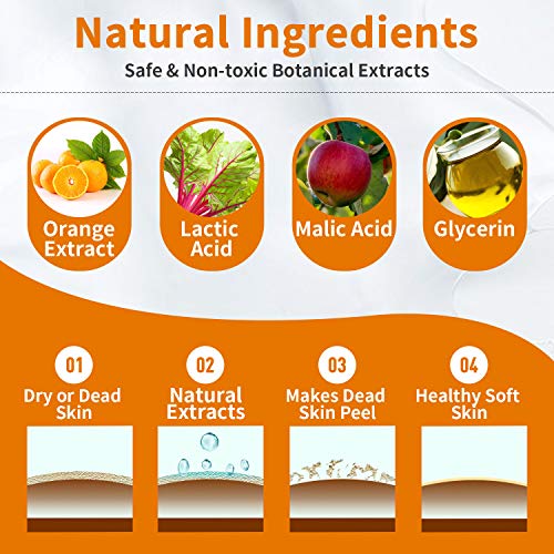 Mixbeauty Foot Peel Mask -2 Pack- Professional Exfoliating Foot Mask for Cracked Heels, Dead Skin & Calluses, Get Baby Soft Skin for Men&Women, Natural Ingredient & Zero Painess(Orange）