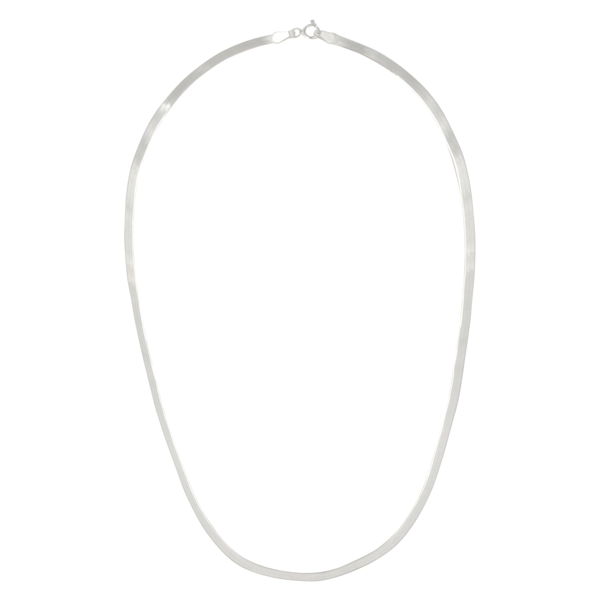 Silverly 925 Silver Herringbone Chain Necklace for Women 45cm - 2.5mm Sterling Silver Simple Flat Snake Chain for Layering – Minimalist Chains – Sleek Elegant Jewellery for Everyday Wear