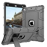 Case for iPad 9.7 2018,Case for iPad 6th Generation, CASY MALL Three Layers Heavy Duty Full Body Protective Case with Kickstand for Apple New iPad 9.7 Inch 2017/2018 Model Gray