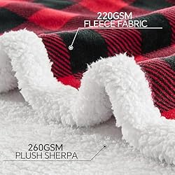 BEDELITE Sherpa Fleece Blankets Queen Size - Black