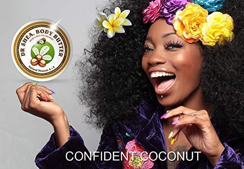 Dr-Shea-Body-Butter-Confident-Coconut-Moisturizing-Body-Cream-Nourishing-Skin-Care-Cream-Organic-Lip-Balm-Ideal-for-Dry-Skin-Anti-Aging-Natural-UV-Filter-Hair-Eczema-More-200-ml Coconut Body Butter - Dr Shea - 200ml