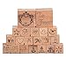 Christmas Stamps,Luckybird Wooden Stamps for kids for DIY Scrapbooking and Card Making 20 Kinds Wooden Rubber Stamp Set with 2 ink pad, for Decoration and for kids Fun bundles
