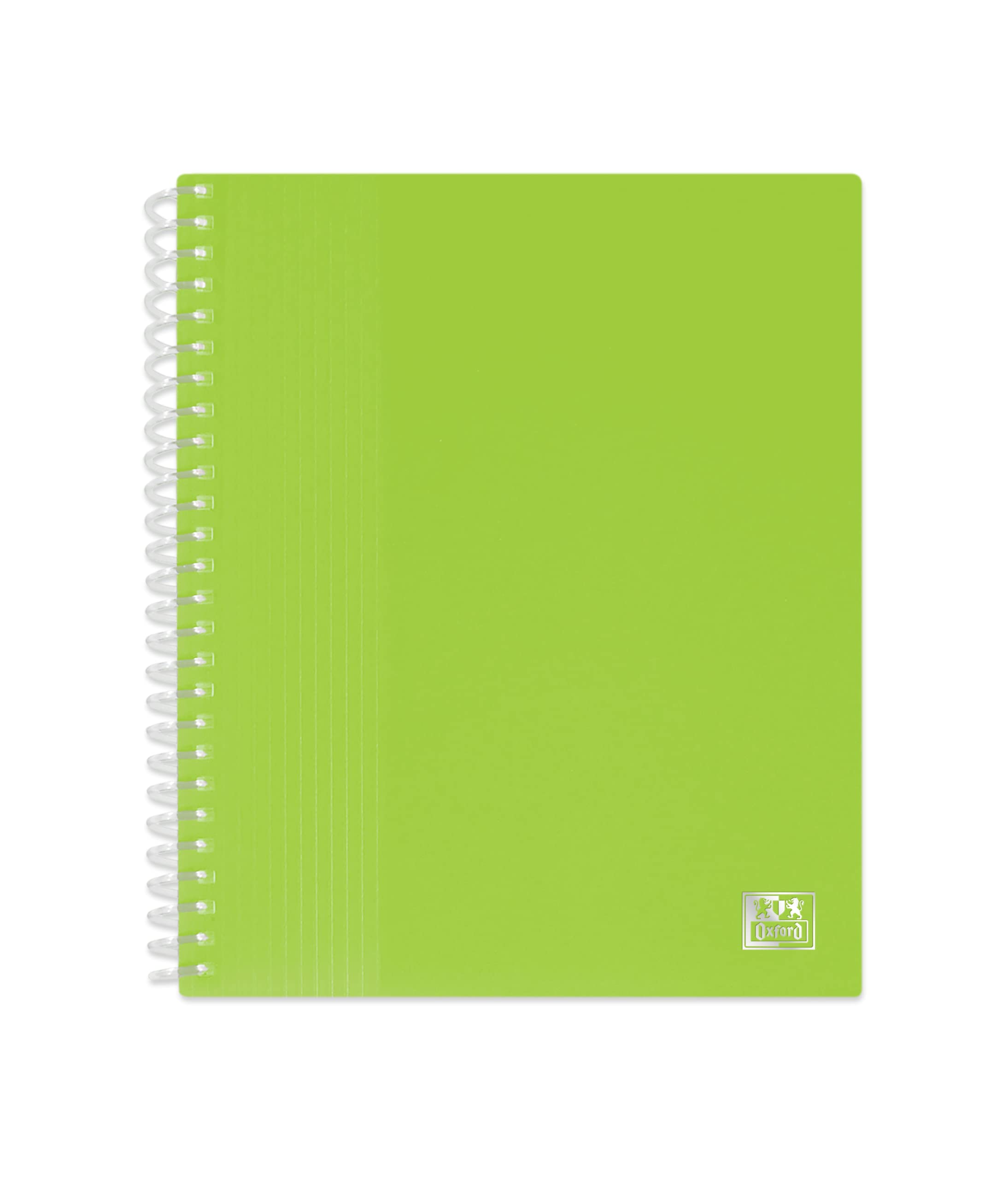 OXFORD School Life A5 Spiral-Bound Folder 80 Sheets / 40 Pockets Polypropylene Cover Lime Green