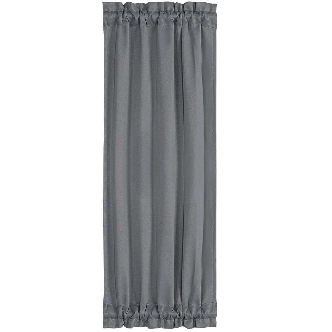 PiccoCasa Thermal Insulated French Door Curtain Side Panels - Blackout Curtains Drape 25x72 Inch Room Darkening for Glass Doors - 1 Panel, Gray Color