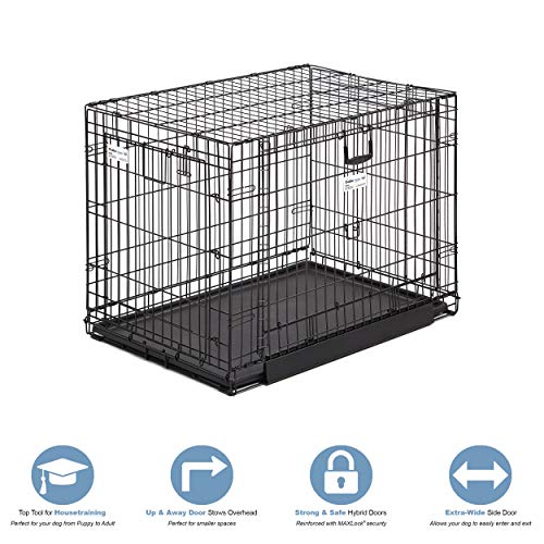 dog crate with garage style door