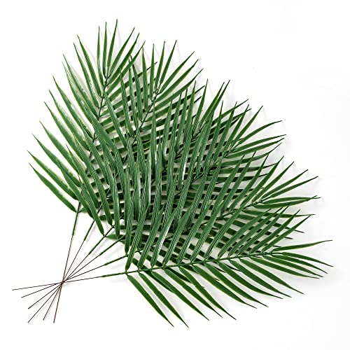 Large Artificial Palm Leaves, 12 Pcs Large Palm Leaves Decoration