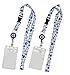 2-Pack Cruise Lanyard with Retractable Badge Reel, Water Resistant Badge Holder, and Snap Buckle, White Set