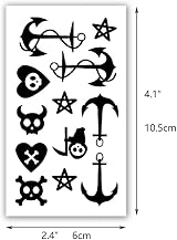 glaryyears 20pk Black Sketch Line Tiny Temporary Tattoos Stickers Face Hand view 4
