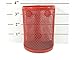 Half Moon Mesh Wire Pen Pencil Holder Magnetic 3.7 x 2.8 Inches Red (Set of 2)