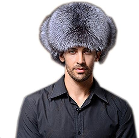 Faux Fur Hat Fashion Cossack Russian Style Hat Thick Warm Round Hat with Ear-Protection for Male